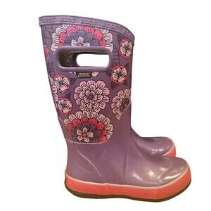 Bogs Purple Floral Kids Boots